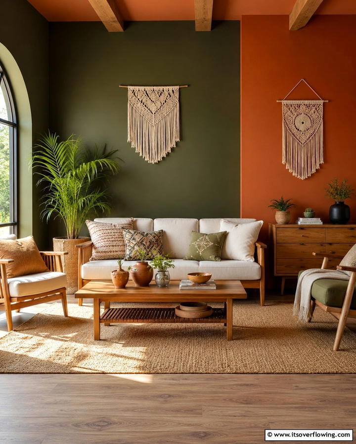 Earthy Wall Colors - 25 Moody Boho Living Room Ideas for a Cozy Vibe