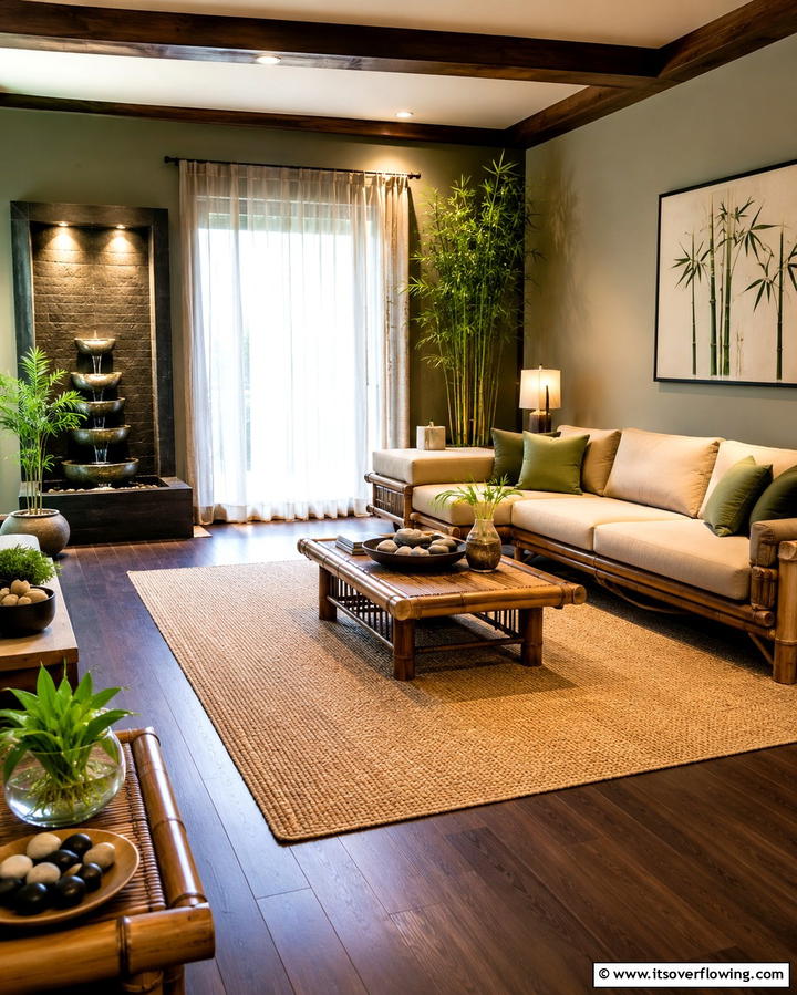 Earthy Zen Retreat - 25 Dark Brown Floor Living Room Ideas for Warmth