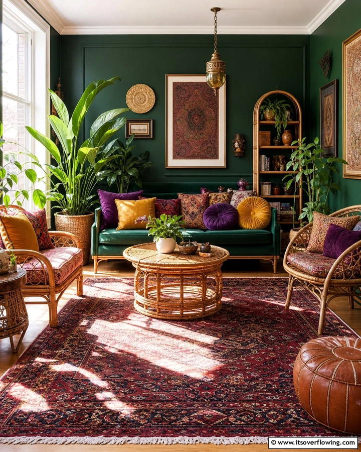Earthy and Jewel Toned Color Palette - 20 Gypsy Bohemian Living Room Ideas for Free Spirits