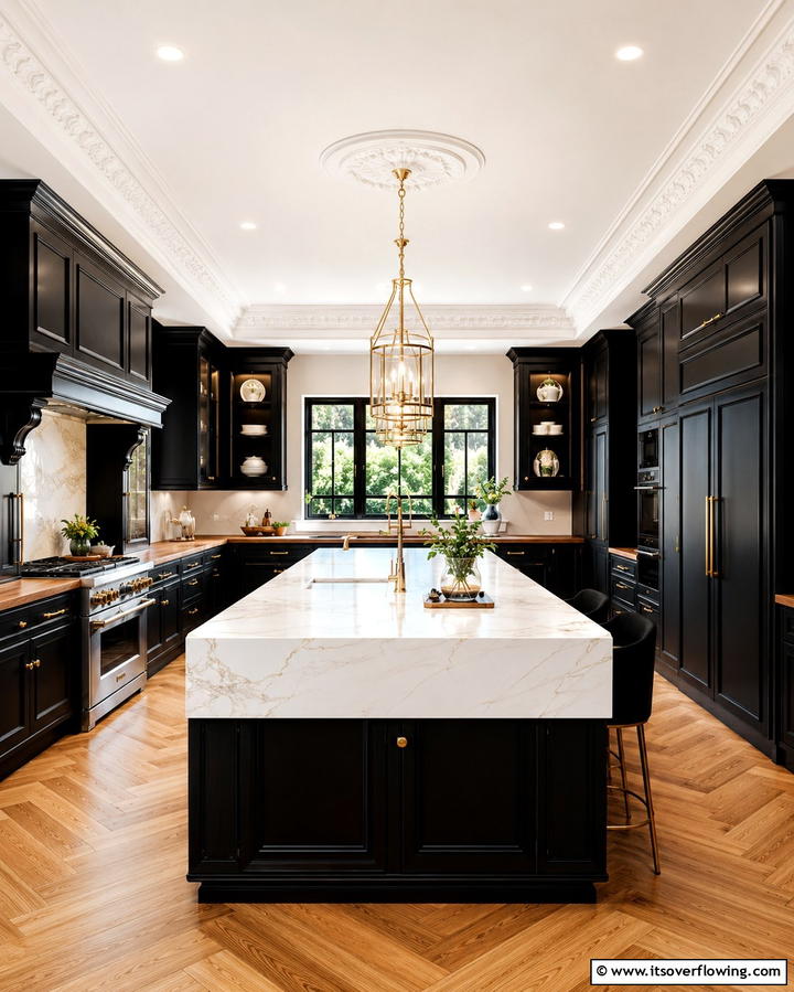 Earthy and Organic Aesthetic - 25 Kitchen With Black Cabinets And Wood Countertops Ideas