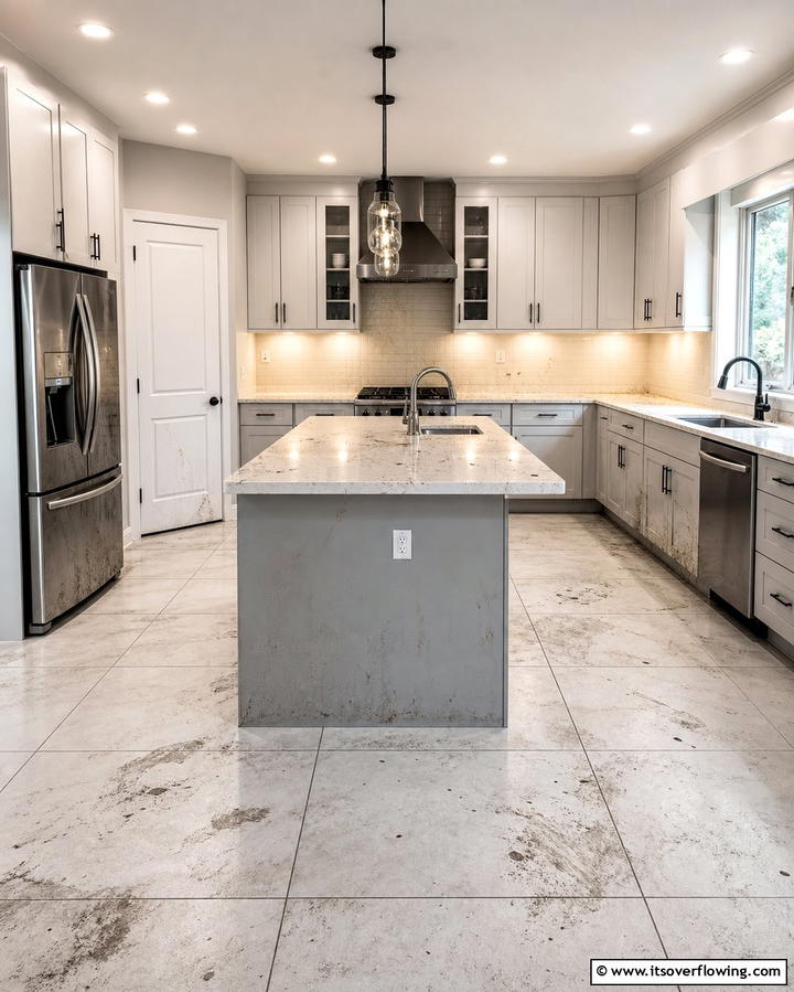 Easy to Clean Flooring Options - 25 Practical Dirty Kitchen Ideas for Efficient Cooking Spaces