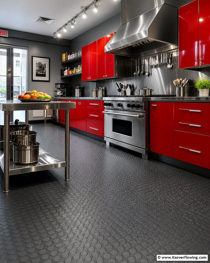 Easy to Maintain Rubber Flooring - 25 Kitchen Flooring Ideas for Durability and Style