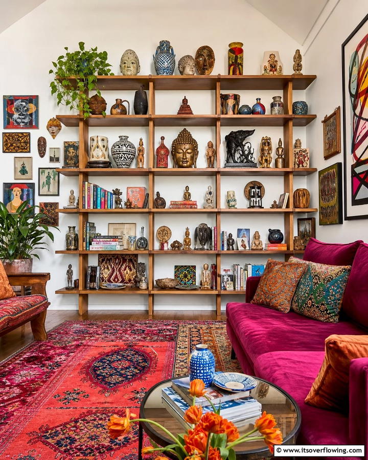 Eclectic Artifact Showcase - 21 Shelf Decor Ideas to Organize and Elevate Your Spaces