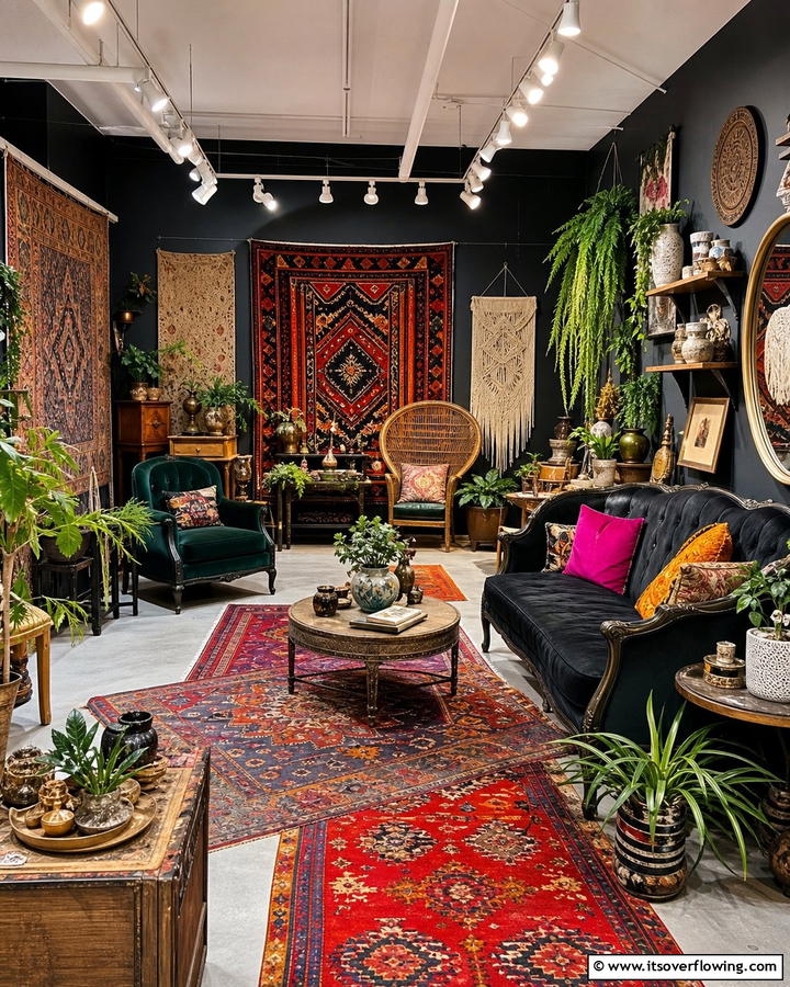 Eclectic Black Bohemian Vibe - 21 Bold Black Room Ideas for Dramatic Interior Statements