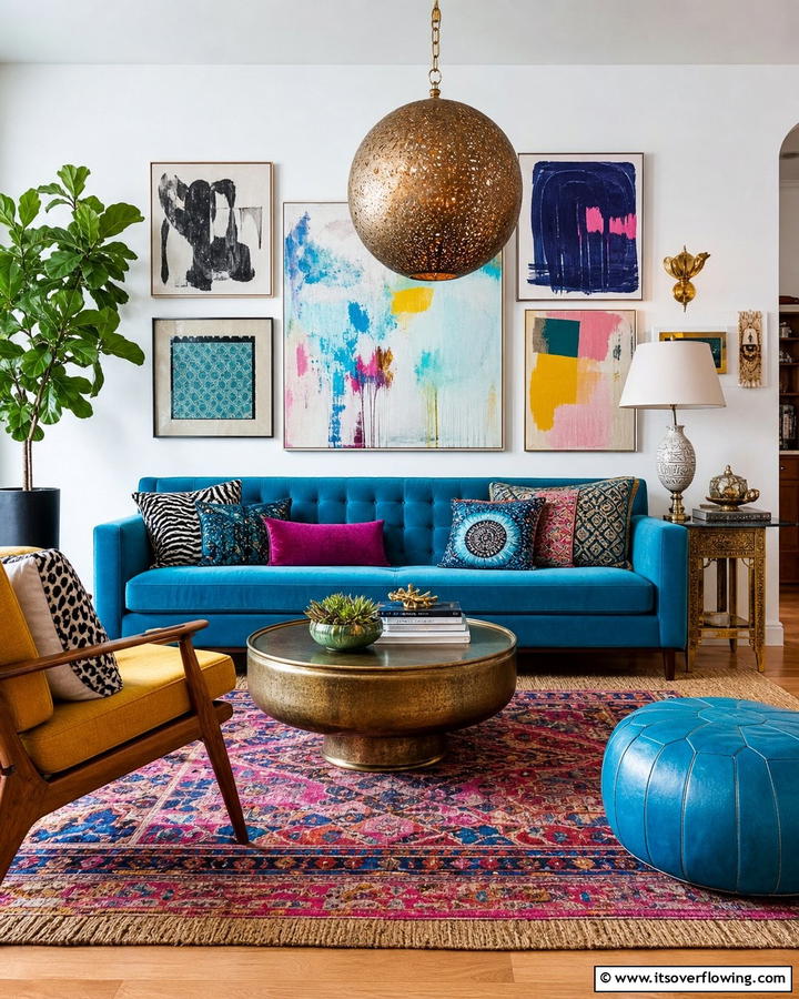 Eclectic Blue Couch Living Room - 25 Blue Couch Living Room Ideas for a Stylish Space