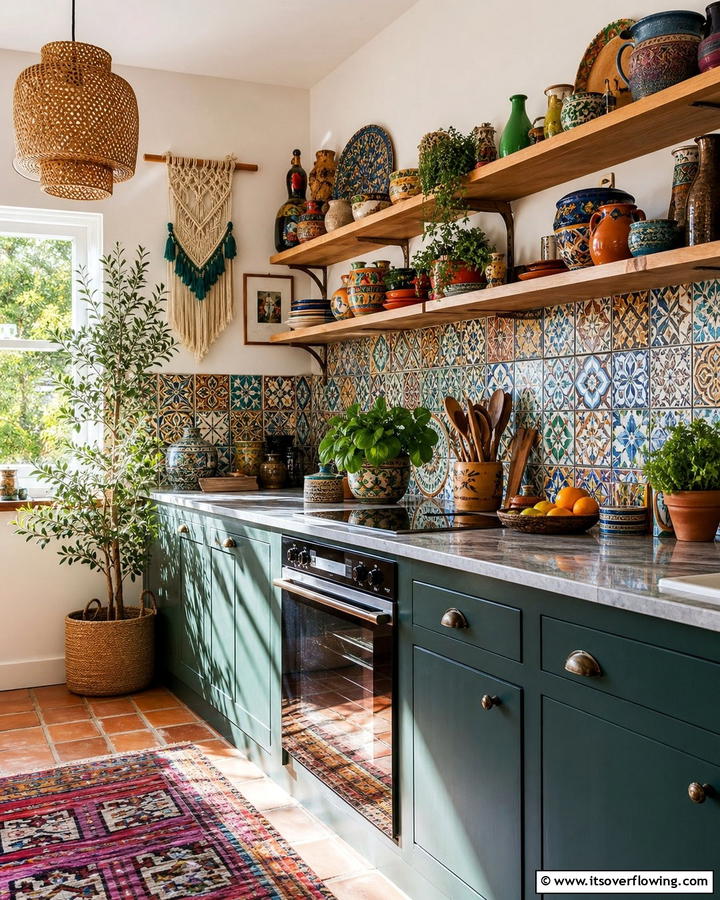Eclectic Bohemian Countertop Style - 30 Kitchen Counter Decor Ideas to Elevate Your Space