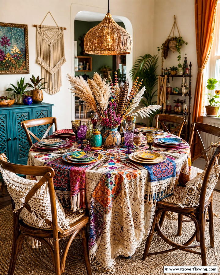 Eclectic Bohemian Decor - 20 Round Table Decor Ideas for Stylish Dining Spaces