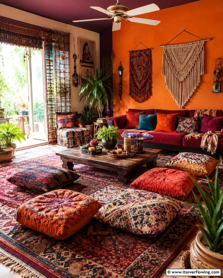 Eclectic Bohemian Lounge - 30 2000s Room Ideas for Nostalgic Y2K Vibes