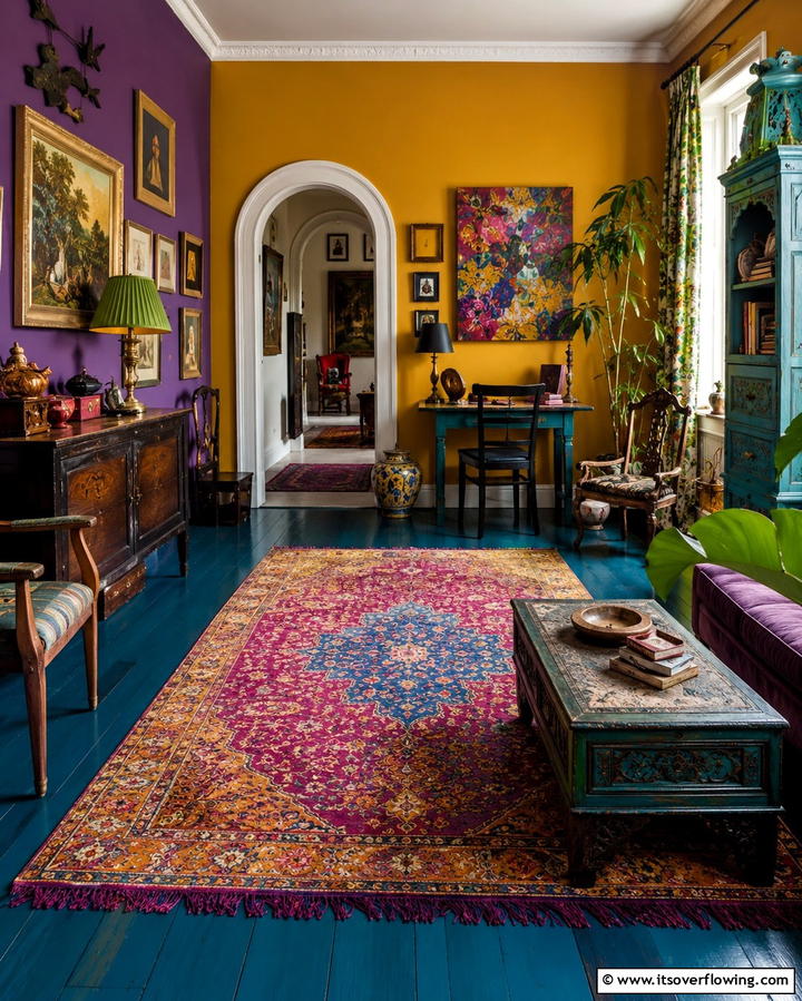 Eclectic Color Fusion - 30 Floor & Wall Color Combos for Stylish Interiors