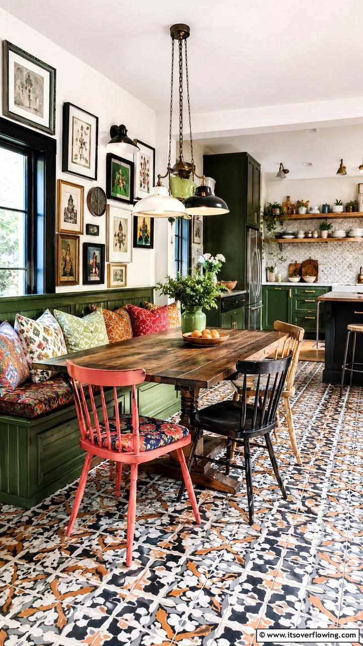 Eclectic Dining Nook - 30 Eclectic Kitchen Ideas for Bold Design Lovers