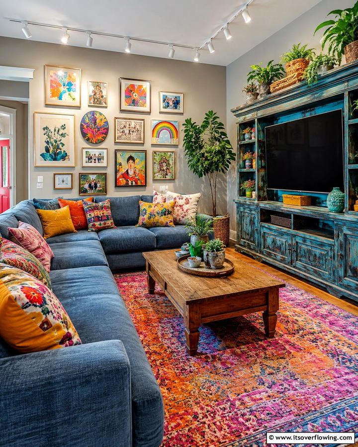 Eclectic Family Room - 30 2000s Room Ideas for Nostalgic Y2K Vibes