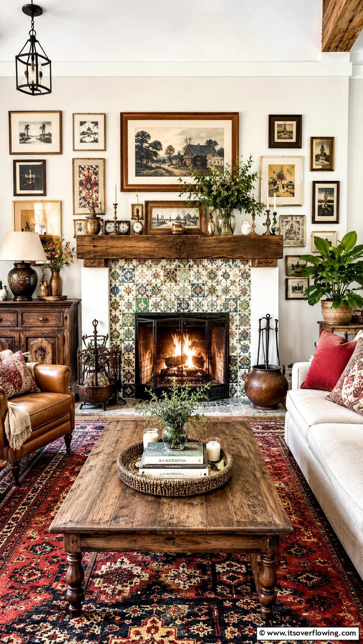 Eclectic Farmhouse Style - 30 Farmhouse Fireplace Ideas for Cozy Living Spaces