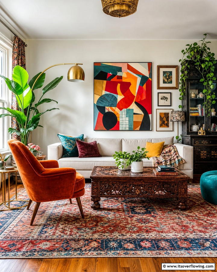 Eclectic Furniture Choices - 25 Maximalist Living Room Design Ideas for Bold Homes