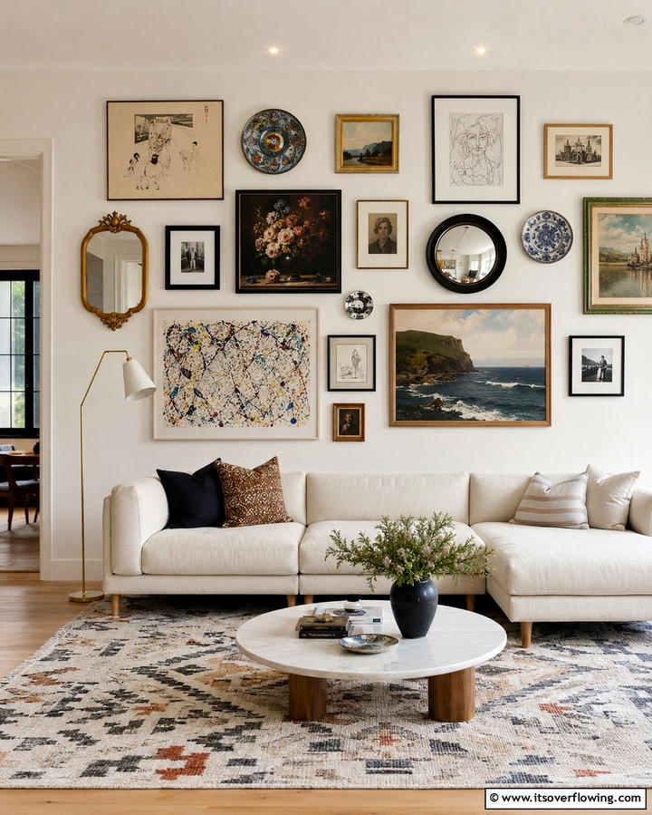 Eclectic Gallery Walls - 25 Eclectic Interior Design Ideas for Unique Homes