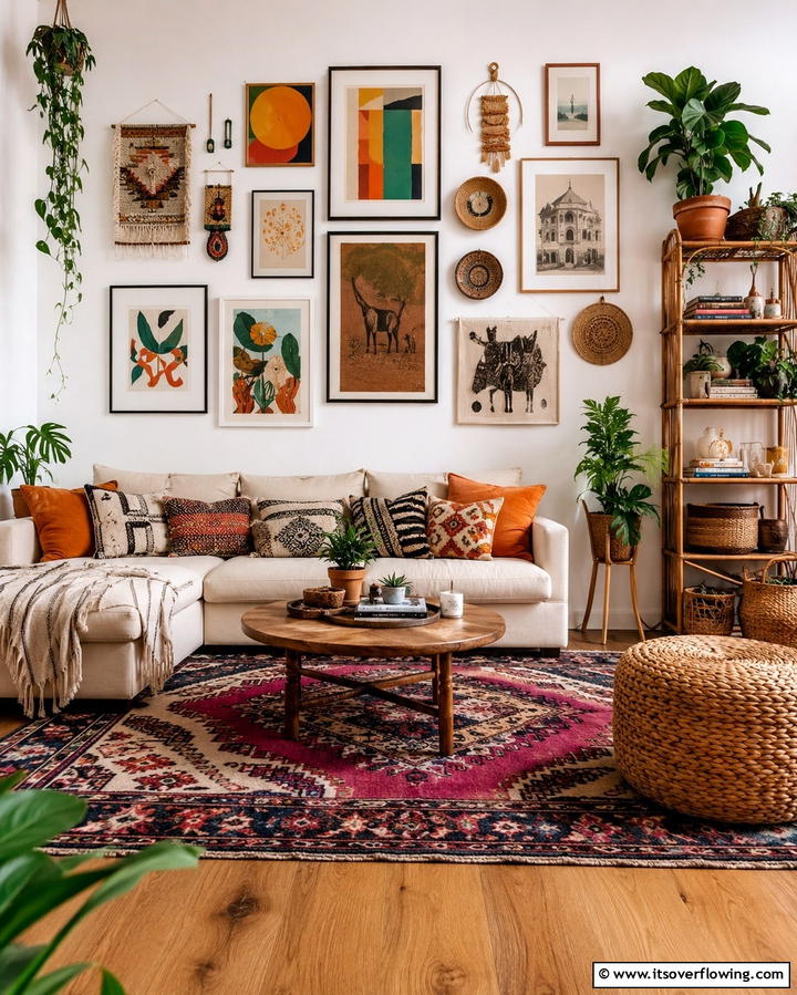 Eclectic Gallery Walls - 25 Vibrant Colorful Boho Decor Ideas for Your Space