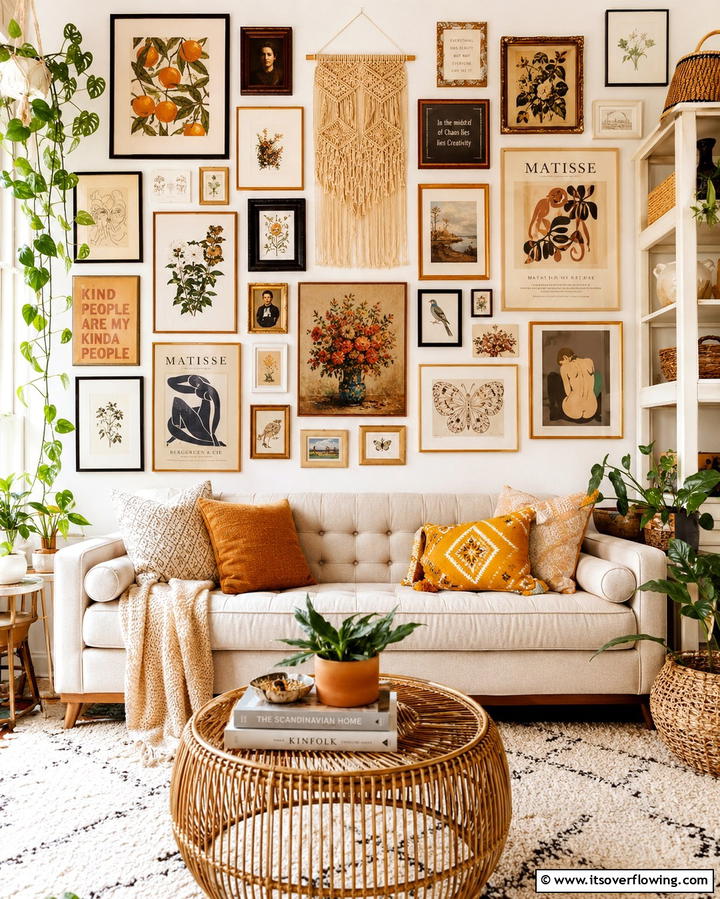 Eclectic Gallery Walls - 30 Eclectic Boho Decor Ideas for a Free-Spirited Home Vibe