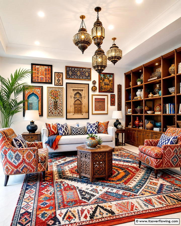 Eclectic Global Fusion - 21 Aesthetic Living Room Ideas for a Stylish & Cozy Retreat