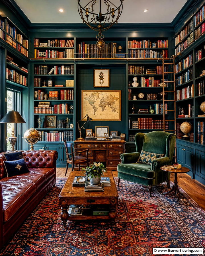 Eclectic Home Library - 30 Inspiring Home Decor Ideas to Refresh Your Living Space