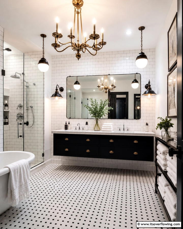 Eclectic Lighting Choices - 25 Eclectic Bathroom Ideas for a Unique and Personalized Space