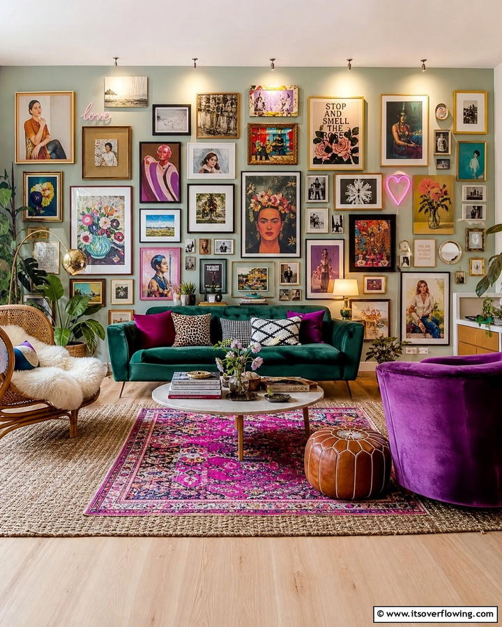 Eclectic Media Collage - 21 Media Wall Ideas to Elevate Your Entertainment Zone