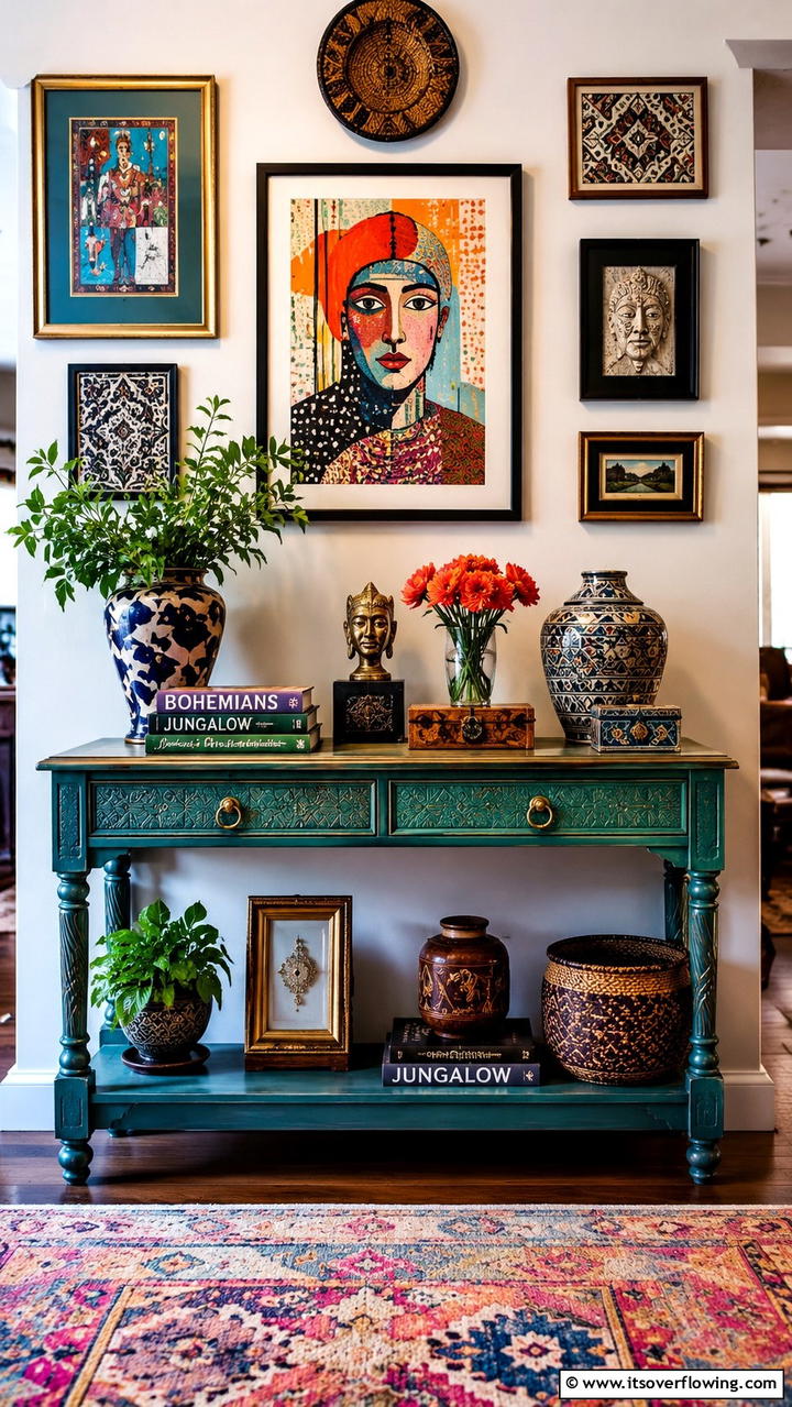 Eclectic Mix - 30 Console Table Decor Ideas- Elevate Entryways and Halls