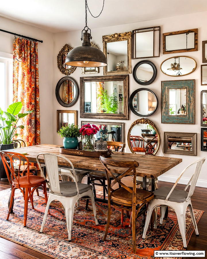 Eclectic Mix - 30 Stunning Dining Room Mirror Ideas for Elegance