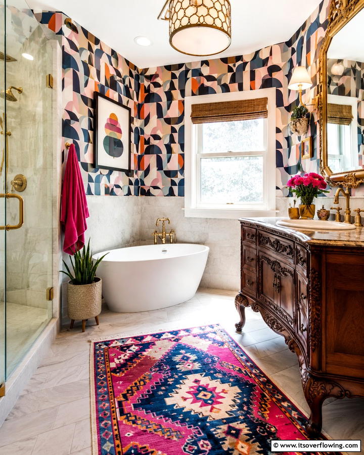 Eclectic Mix Bathroom - 30 Stylish Bathroom Decor Ideas for a Spa-Like Retreat