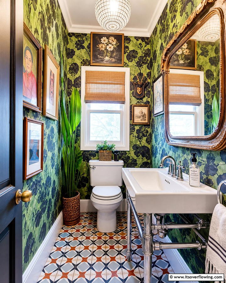 Eclectic Mix Powder Room - 21 Powder Room Designs for Stylish Small Bathroom Spaces