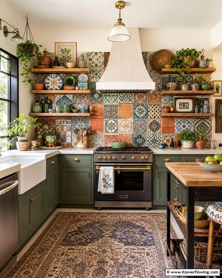 Eclectic Mix and Match - 21 Kitchen Backsplash Ideas for Striaking Visual Impact