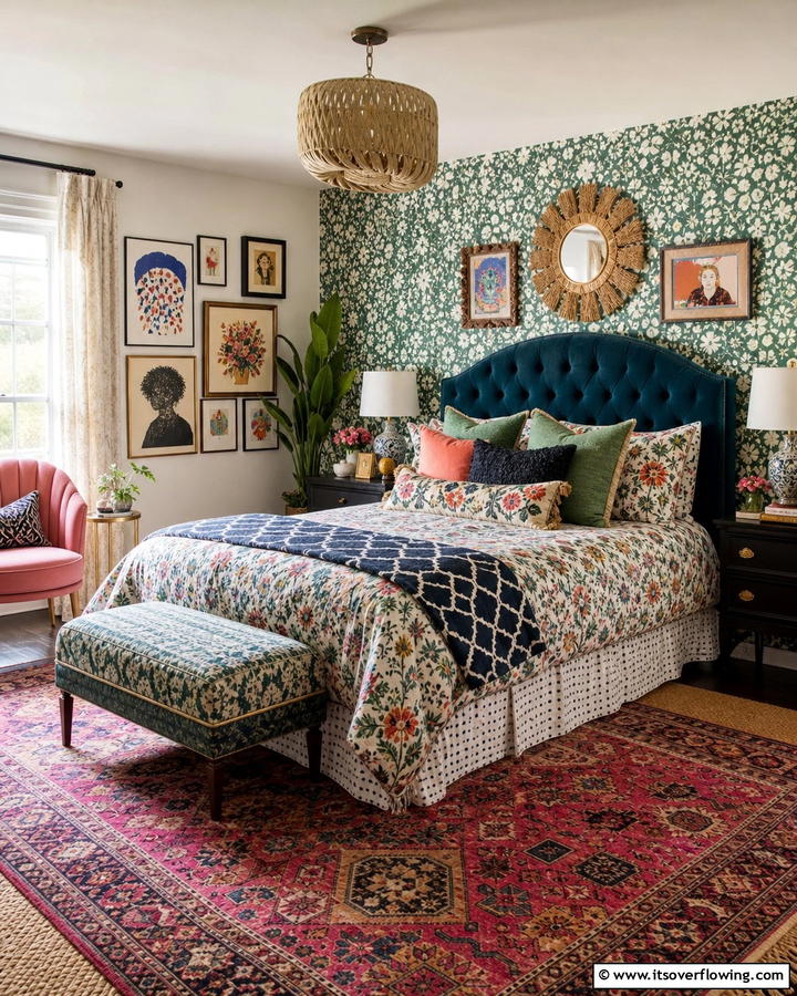 Eclectic Mix of Patterns - 21 Modern Bedroom Interior Design Ideas for Elegant Spaces
