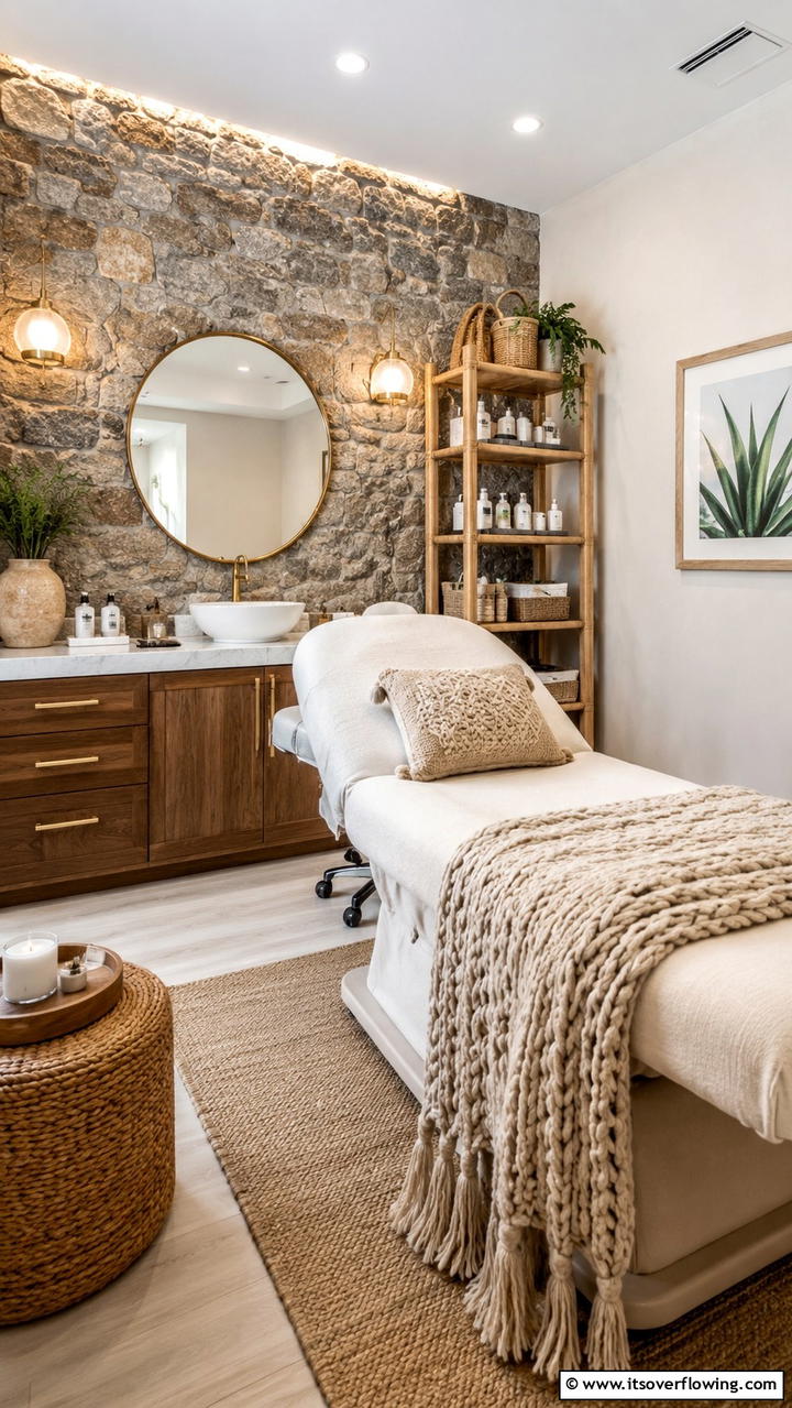 Eclectic Mix of Textures - 30 Facial Room Ideas for At-Home Skincare Sanctuaries
