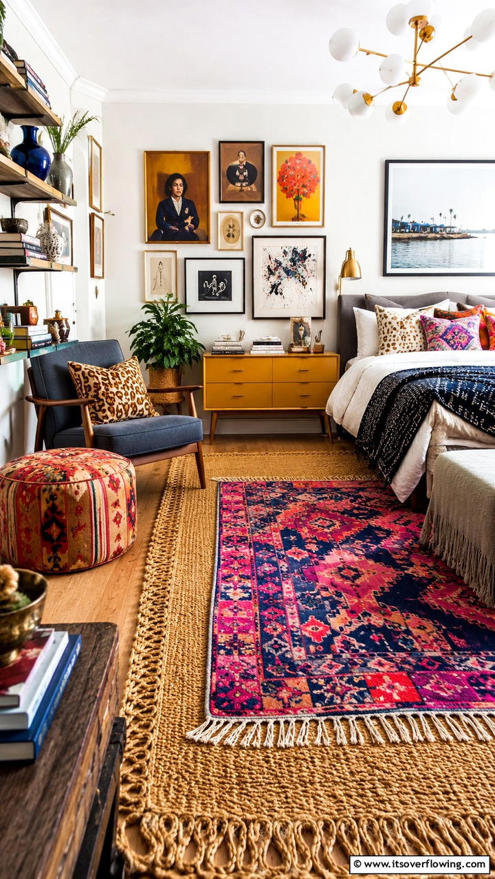 Eclectic Mixed Style Lounge - 30 Bedroom Sitting Area Ideas for Relaxation & Style