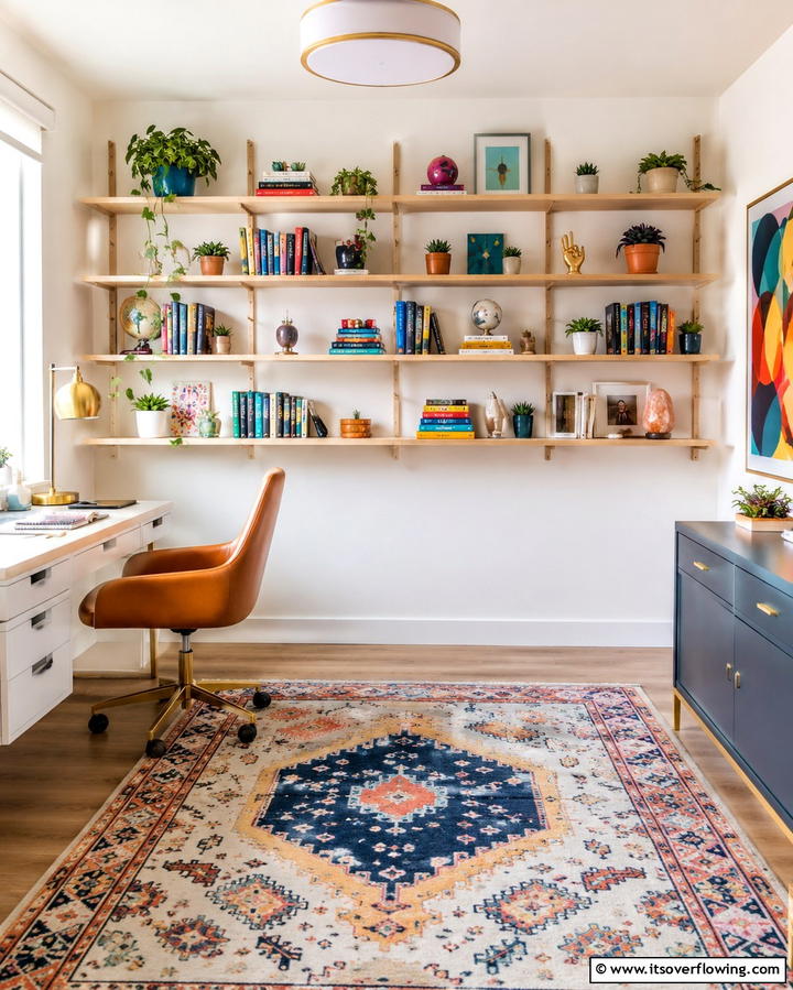 Eclectic Open Shelving - 30 Vibrant Boho Teen Bedroom Ideas for Creative Self-Expression