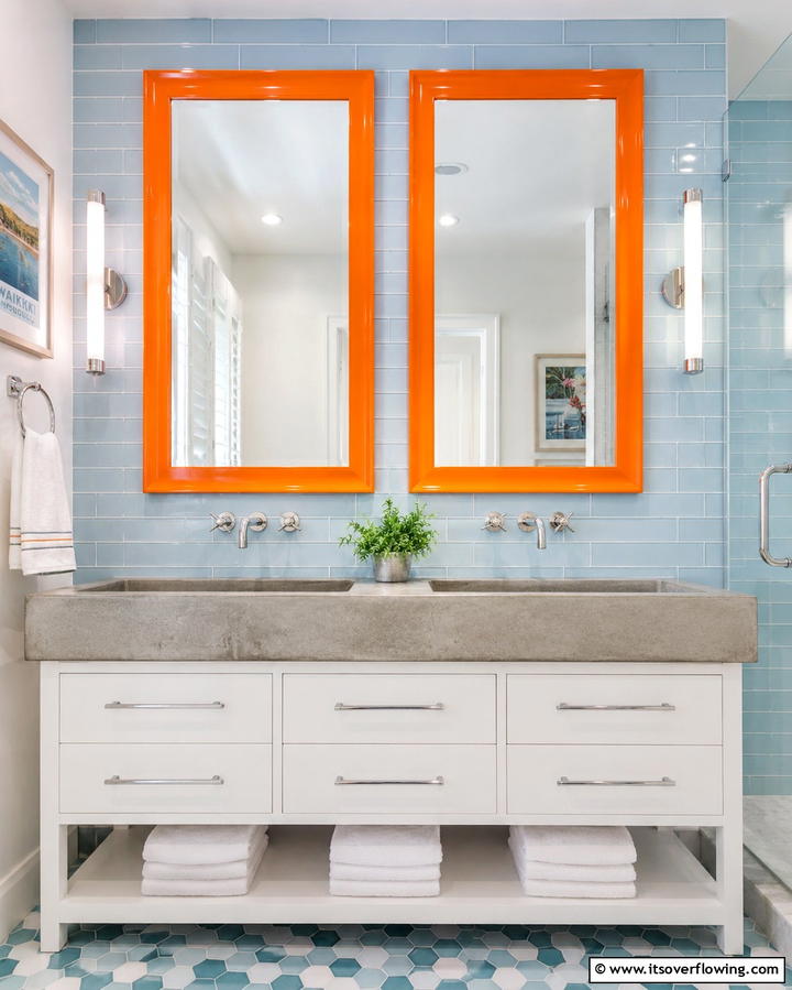 Eclectic Rainbow Designs - 30 Bold Colorful Bathroom Designs to Energize Your Morning Routine