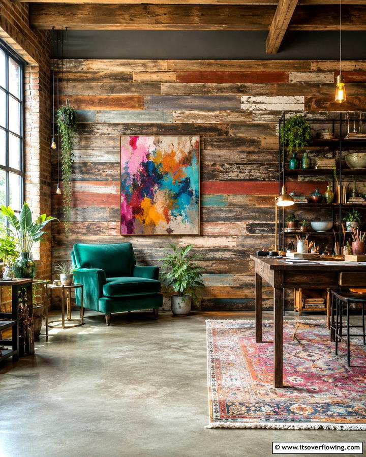 Eclectic Rustic Blend - 30 Rustic Barnwood Accent Wall Ideas to Transform Your Space