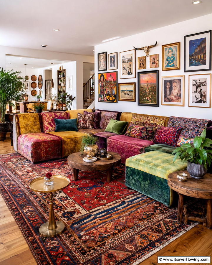 Eclectic Sectional Designs with Character - 30 Sectional Living Room Ideas for Flexible Seating
