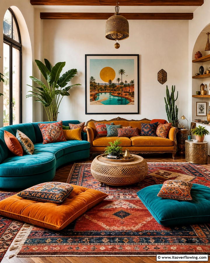 Eclectic Sofa Arrangements - 30 Boho Chic Living Room Ideas for a Cozy and Eclectic Vibe