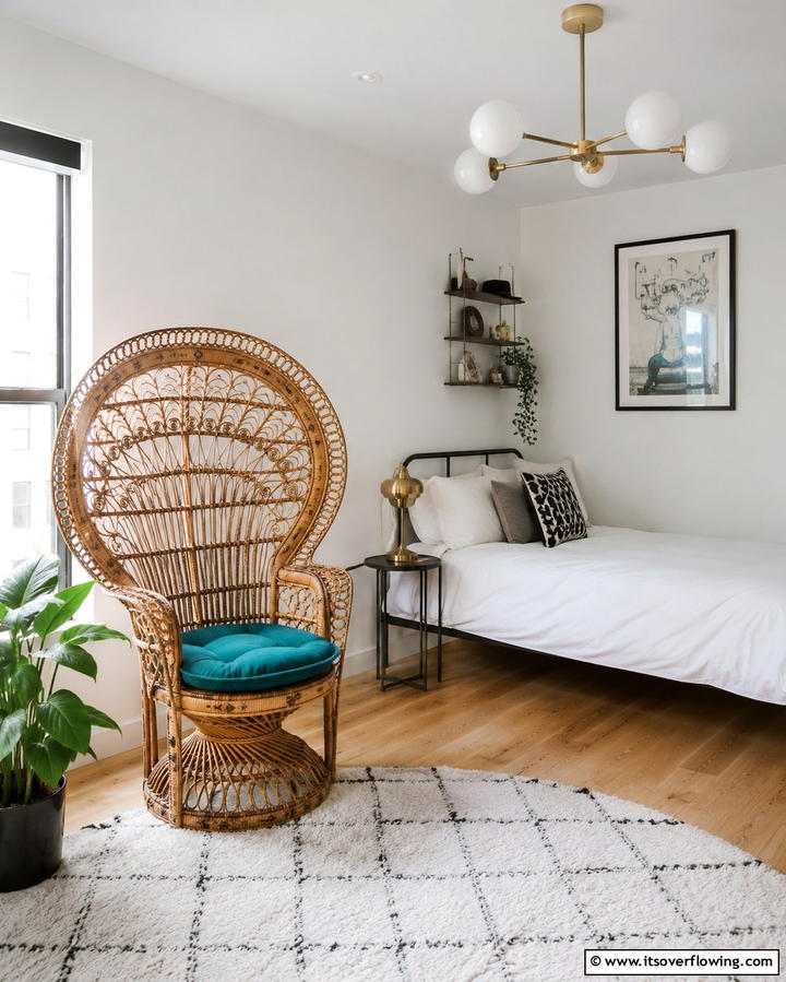 Eclectic Statement Furniture - 30 Vibrant Boho Teen Bedroom Ideas for Creative Self-Expression