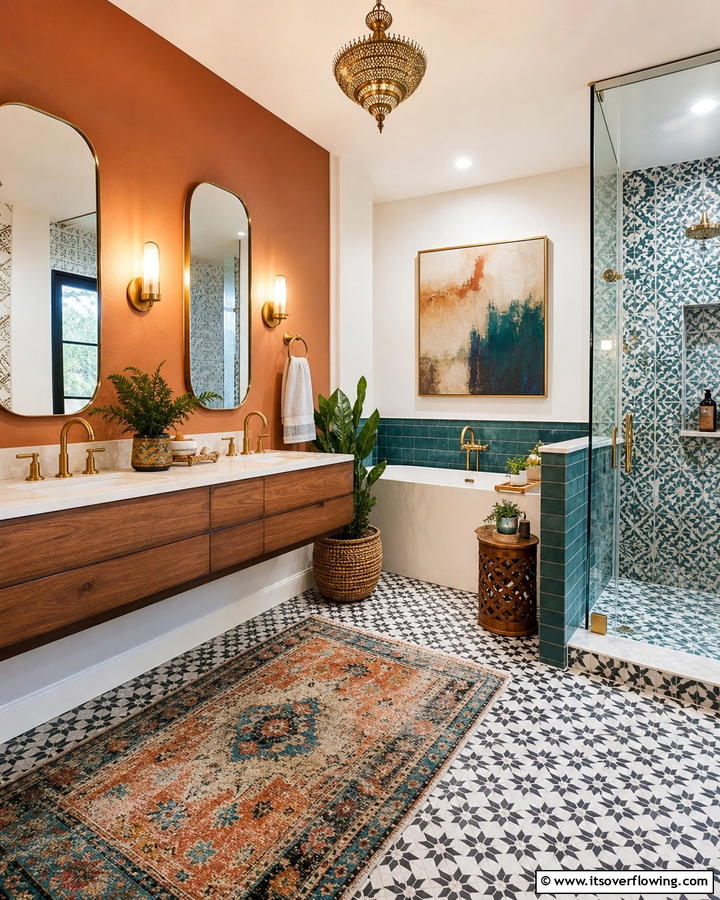 Eclectic Touches - 21 Primary Bathroom Design Ideas for Modern Homes