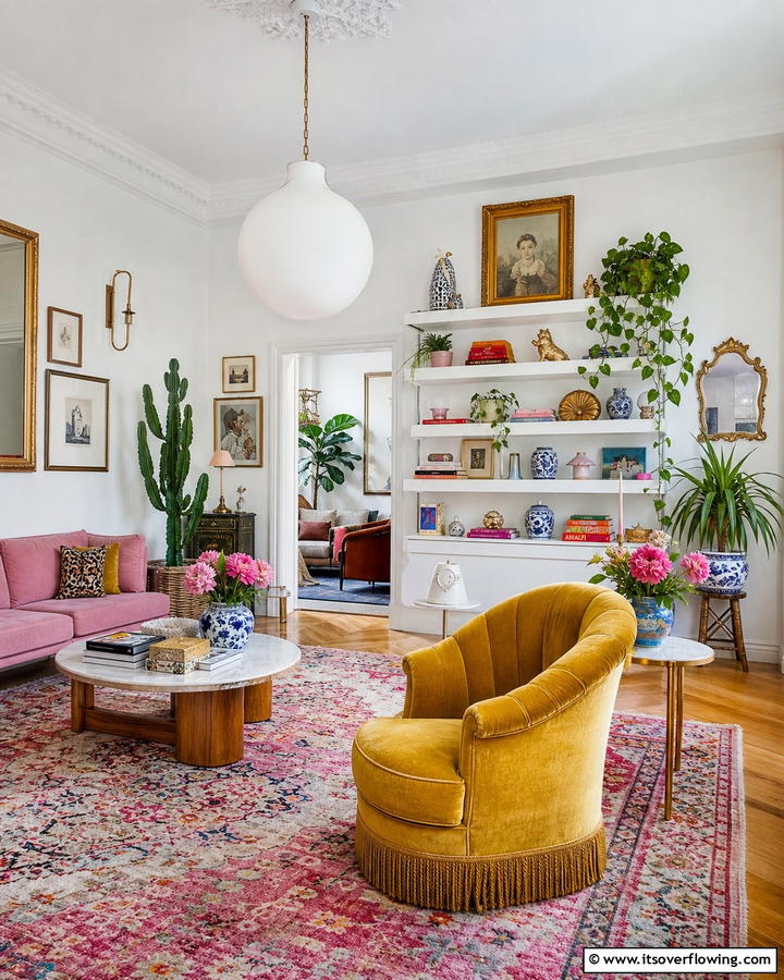 Eclectic Vintage Finds - 30 Yellow and Pink Decor Ideas- Vibrant Home Accents