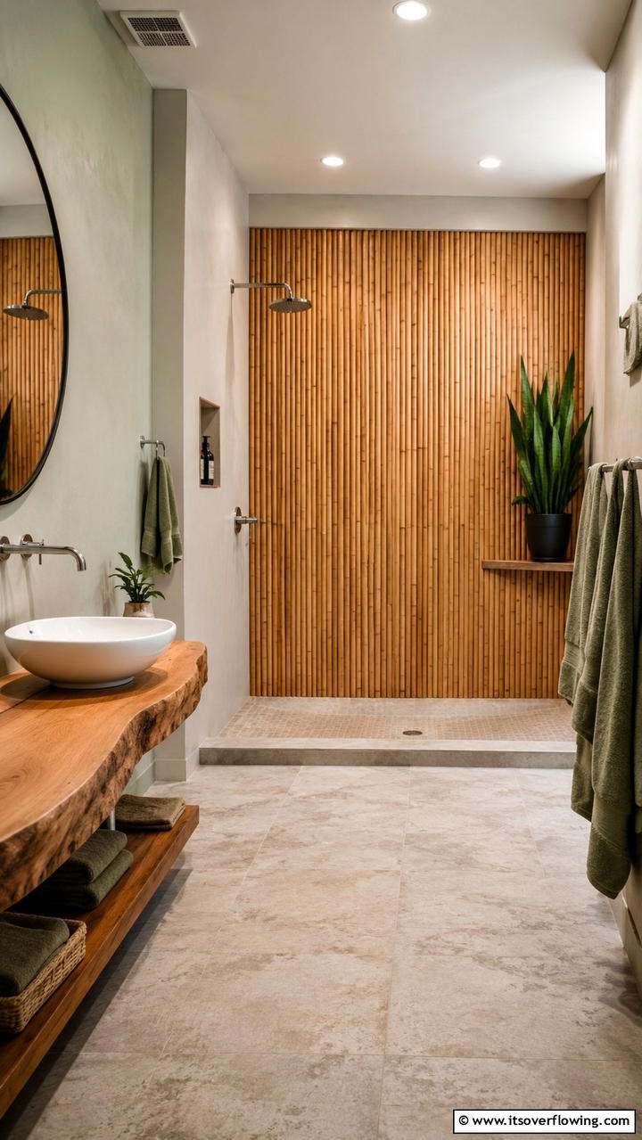 Eco Chic Minimalism - 30 Doorless Walk-In Shower Ideas for Modern Bathrooms