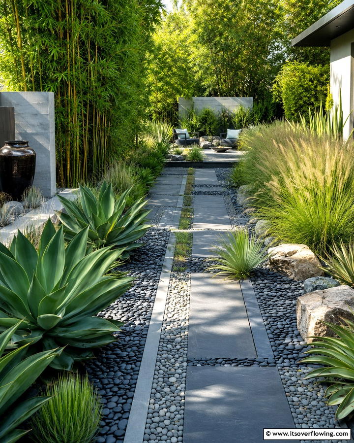 Eco Chic Rock Walk - 30 Rock Walkway Ideas to Elevate Your Garden Design
