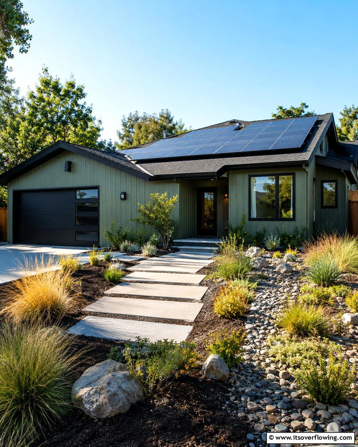 Eco Friendly Appeal - 25 Green House Exterior With Black Trim Ideas