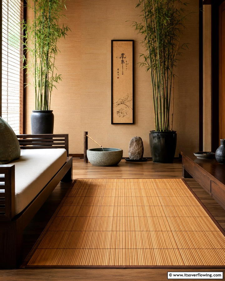 Eco Friendly Bamboo Rugs - 30 Living Room Rug Ideas to Define Your Space Stylishly