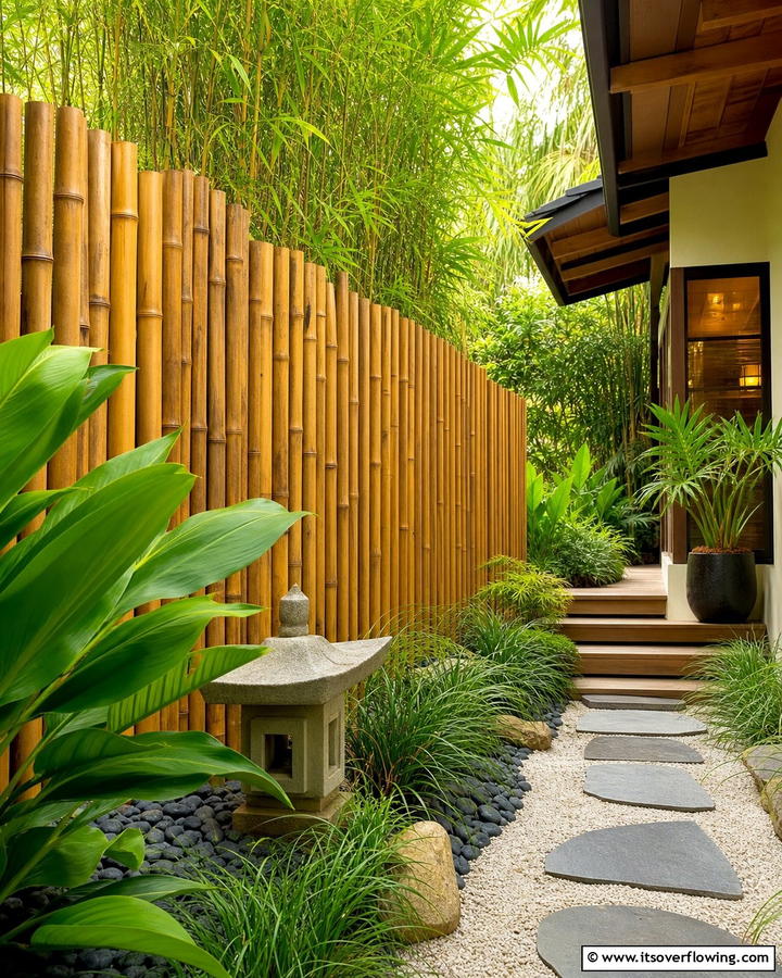 Eco Friendly Bamboo Screen - 21 Front Yard Fence Ideas to Enhance Privacy and Style