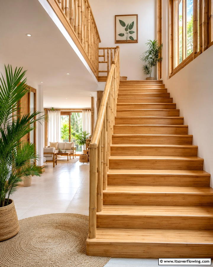 Eco Friendly Bamboo Staircase - 30 Modern Staircase Ideas- Sleek & Architectural Designs