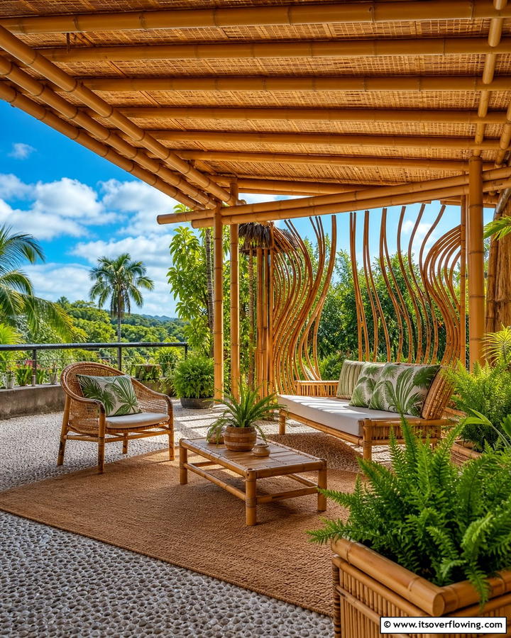Eco Friendly Bamboo Structure - 21 Covered Patio Ideas for All-Weather Outdoor Living