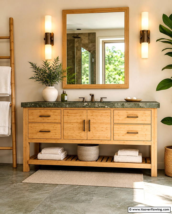 Eco Friendly Bamboo Vanity - 30 Functional Bathroom Furniture Ideas to Maximize Space
