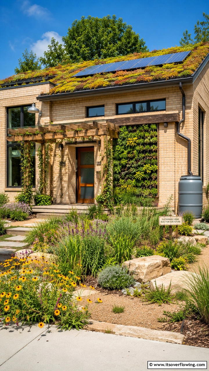Eco Friendly Beige Brick Home - 30 Beige Brick Exterior Home Ideas for Warm Curb Appeal