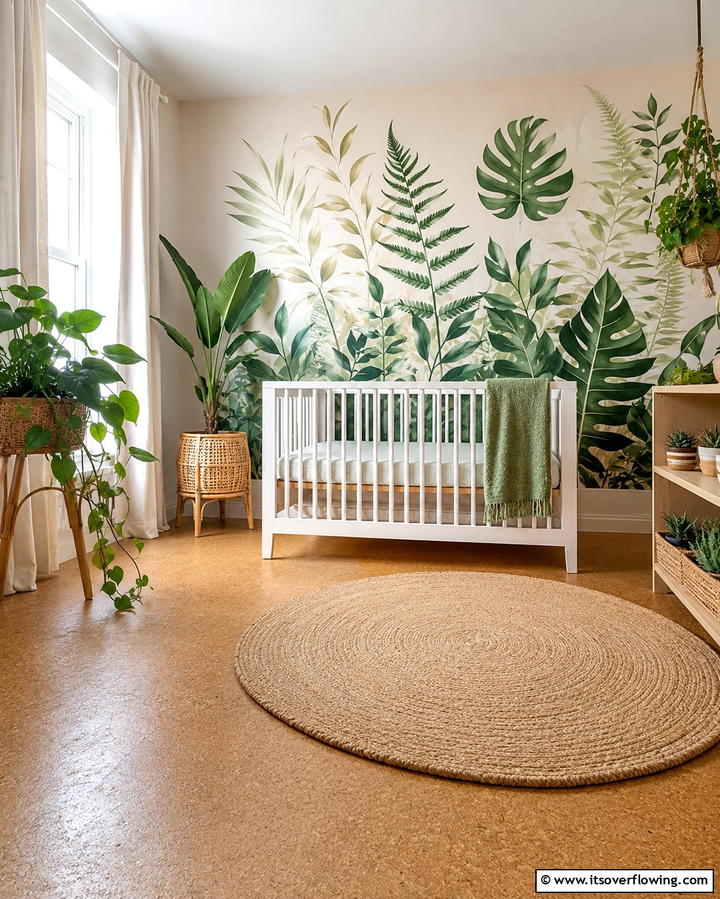 Eco Friendly Botanical Themes - 30 Nursery Accent Wall Ideas for a Charming Baby Room